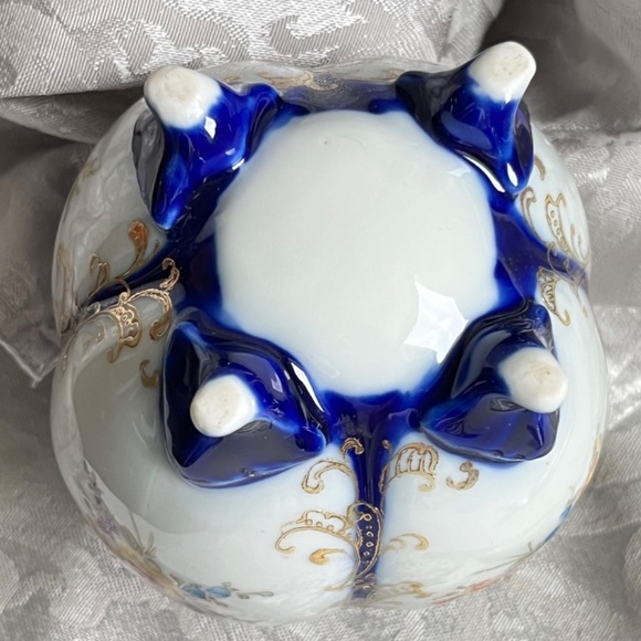 VINTAGE UNBRANDED Hand Painted Round Floral Vase 5" - Picture 6 of 11